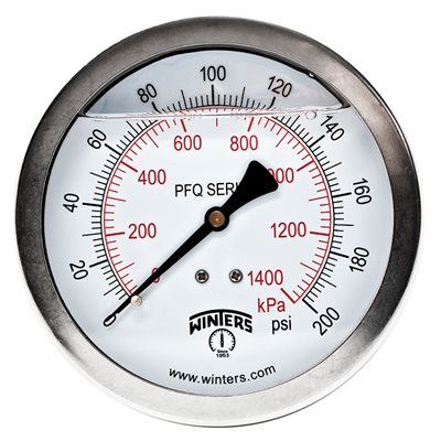 QUAL LF / SS 4"X1 / 4" BACK 0-200 PSI / KPA