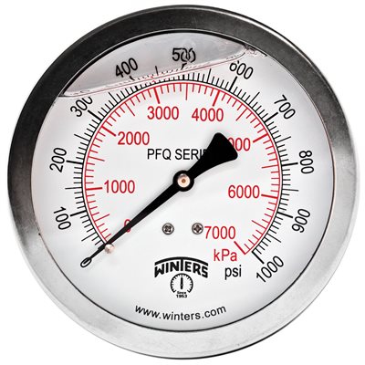 QUAL LF / SS 4"X1 / 2" BACK 0-1000 PSI / KPA