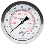 PFQ 4"x1 / 2" NPT BACK 0 / 100 PSI / KPA DUAL SCALE