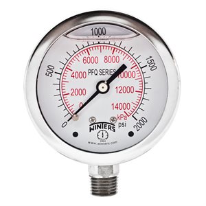 LF / SS 2.5" 0-2000 PSI / KPA 1 / 4" BOTTOM
