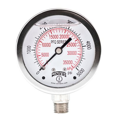 LF / SS 2.5" 0-5000 PSI / KPA 1 / 4" BOTTOM