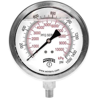 QUAL LF / SS 4"x1 / 4"NPT BTM 0 / 1500 PSI / KPA