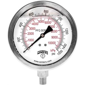 QUAL LF / SS 4"x1 / 4"NPT BTM 0 / 1500 PSI / KPA