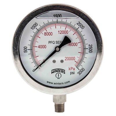QUAL LF / SS 4"x1 / 4"NPT BTM 0 / 3000 PSI / KPA