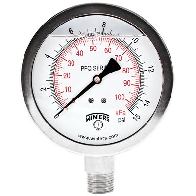 QUAL LF / SS 4"x1 / 2"NPT BTM 0 / 15 PSI / KPA