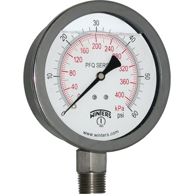 QUAL LF / SS 4"x1 / 2"NPT BTM 0 / 60 PSI / KPA