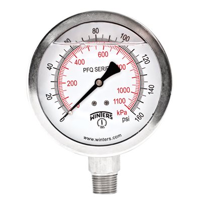 QUAL LF / SS 4"x1 / 2"NPT BTM 0 / 160 PSI / KPA
