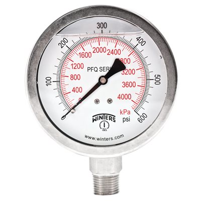 QUAL LF / SS 4"x1 / 2"NPT BTM 0 / 600 PSI / KPA