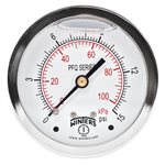 LF / SS 2.5" 0-15 PSI / KPA 1 / 4" NPT BACK