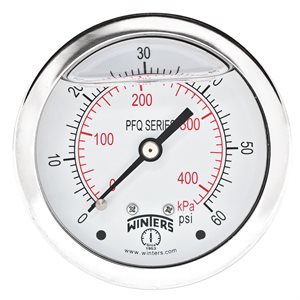 LF / SS 2.5" 0-60 PSI / KPA 1 / 4" NPT BACK