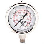 2'' x 1 / 8'' NPT BTM SS, 0-100 PSI / KPA, GLYCERIN FILLED