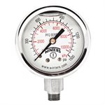 2'' x 1 / 8'' NPT BTM SS, 0-1,500 PSI / KPA, GLYCERIN FILLED