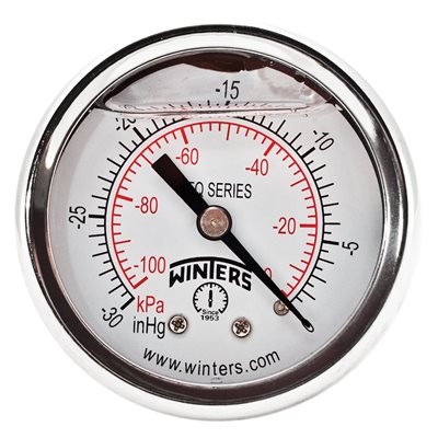 2'' x 1 / 4'' NPT BCK SS, 30” HG VACUUM / KPA, GLYCERIN FILLED