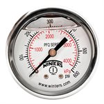 2'' x 1 / 4'' NPT BCK SS, 0-600 PSI / KPA, GLYCERIN FILLED