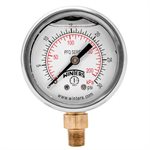 2'' x 1 / 8'' NPT BTM BRASS, 0-30 PSI / KPA, GLYCERIN FILLED
