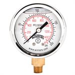 2'' x 1 / 8'' NPT BTM BRASS, 0-200 PSI / KPA, GLYCERIN FILLED