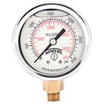2'' x 1 / 8'' NPT BTM BRASS, 0-3,000 PSI / KPA, GLYCERIN FILLED