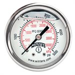 2'' x 1 / 8'' NPT BCK BRASS, 0-5,000 PSI / KPA, GLYCERIN FILLED