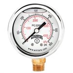 2'' x 1 / 4'' NPT BTM BRASS, 0-600 PSI / KPA, GLYCERIN FILLED