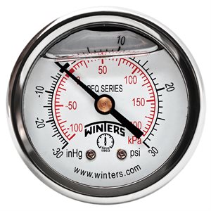 2'' x 1 / 4'' NPT BCK BRASS, 30”-0-30 PSI / KPA, GLYCERIN FILLED
