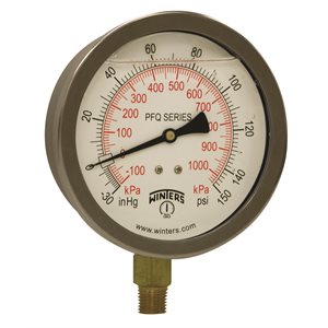 QUALITY LF 4" 30"-0-150 PSI / KPA 1 / 4" BTM