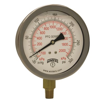 QUALITY LF 4" 30"-0-300 PSI / KPA 1 / 4" BTM