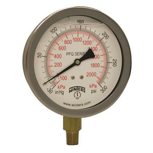 QUALITY LF 4" 30"-0-300 PSI / KPA 1 / 4" BTM