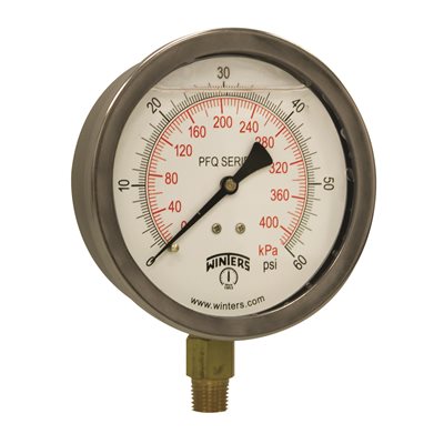 QUALITY LF 4"X1 / 4" NPT BTM 0 / 60 PSI / KPA