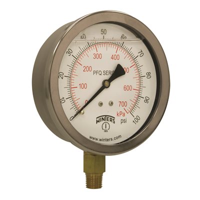 QUALITY LF 4"X1 / 4" NPT BTM 0 / 100 PSI / KPA