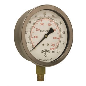 QUALITY LF 4"X1 / 4" NPT BTM 0 / 100 PSI / KPA