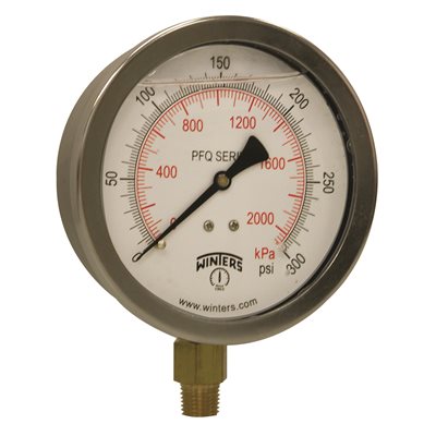QUALITY LF 4"X1 / 4" NPT BTM 0 / 300 PSI / KPA