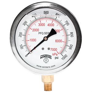 QUAL LF / BR 4"x1 / 4"NPT BTM 0 / 1000 PSI / KPA