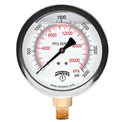 QUAL LF 4"x1 / 4"NPT BTM 0 / 3000 PSI / KPA