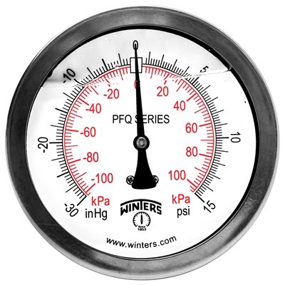 QUALITY LF 4" 30"-0-15 PSI / KPA 1 / 4" BACK