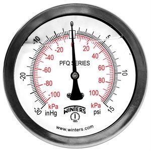 QUALITY LF 4" 30"-0-15 PSI / KPA 1 / 4" BACK