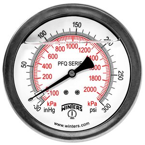 QUALITY LF 4" 30"-0-300PSI / KPA 1 / 4"BACK