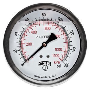QUALITY LF 4" 0-160 PSI / KPA 1 / 4" BACK