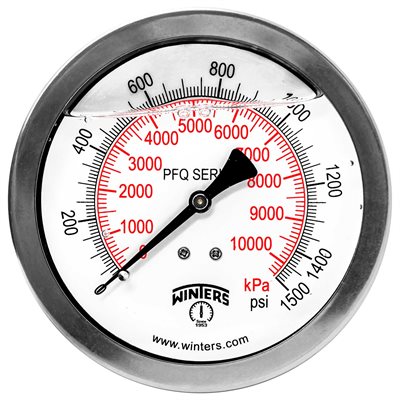 QUALITY LF 4" 0-1500 PSI / KPA 1 / 2" BACK