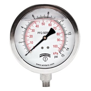 QUAL LF / SS 4"X1 / 4" BTM 0-15 PSI / KPA