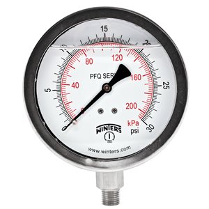 QUAL LF / SS 4"X1 / 4" BTM 0-30 PSI / KPA