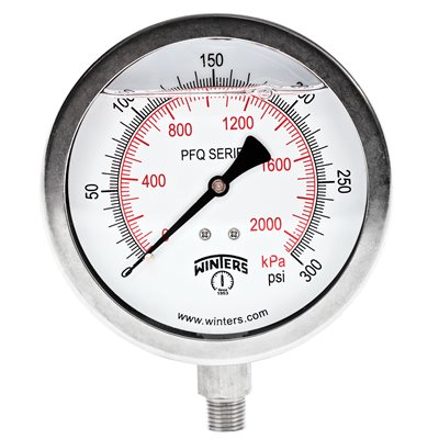 QUAL LF / SS 4"X1 / 4" BTM 0-300 PSI / KPA
