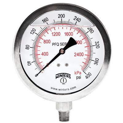 QUAL LF / SS 4"X1 / 4" BTM 0-400 PSI / KPA