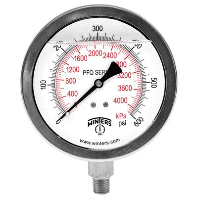 QUAL LF / SS 4"X1 / 4" BTM 0-600 PSI / KPA