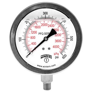 QUAL LF / SS 4"X1 / 4" BTM 0-600 PSI / KPA