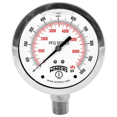 QUAL LF / SS 4"X1 / 2" BTM 0-1000 PSI / KPA