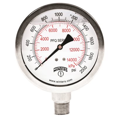 QUAL LF / SS 4"X1 / 2" BTM 0-2000 PSI / KPA