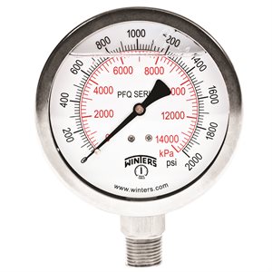 QUAL LF / SS 4"X1 / 2" BTM 0-2000 PSI / KPA