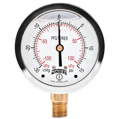 LF / BR 2.5" 30" / 0 / 15 PSI / KPA 1 / 4" BOTTOM