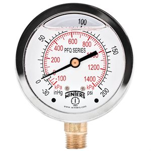 LF / BR 2.5" 30" / 0 / 200 PSI / KPA 1 / 4" BOTTOM