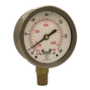 LF / BR 2.5" 30" / 0 / 300 PSI / KPA 1 / 4" BOTTOM